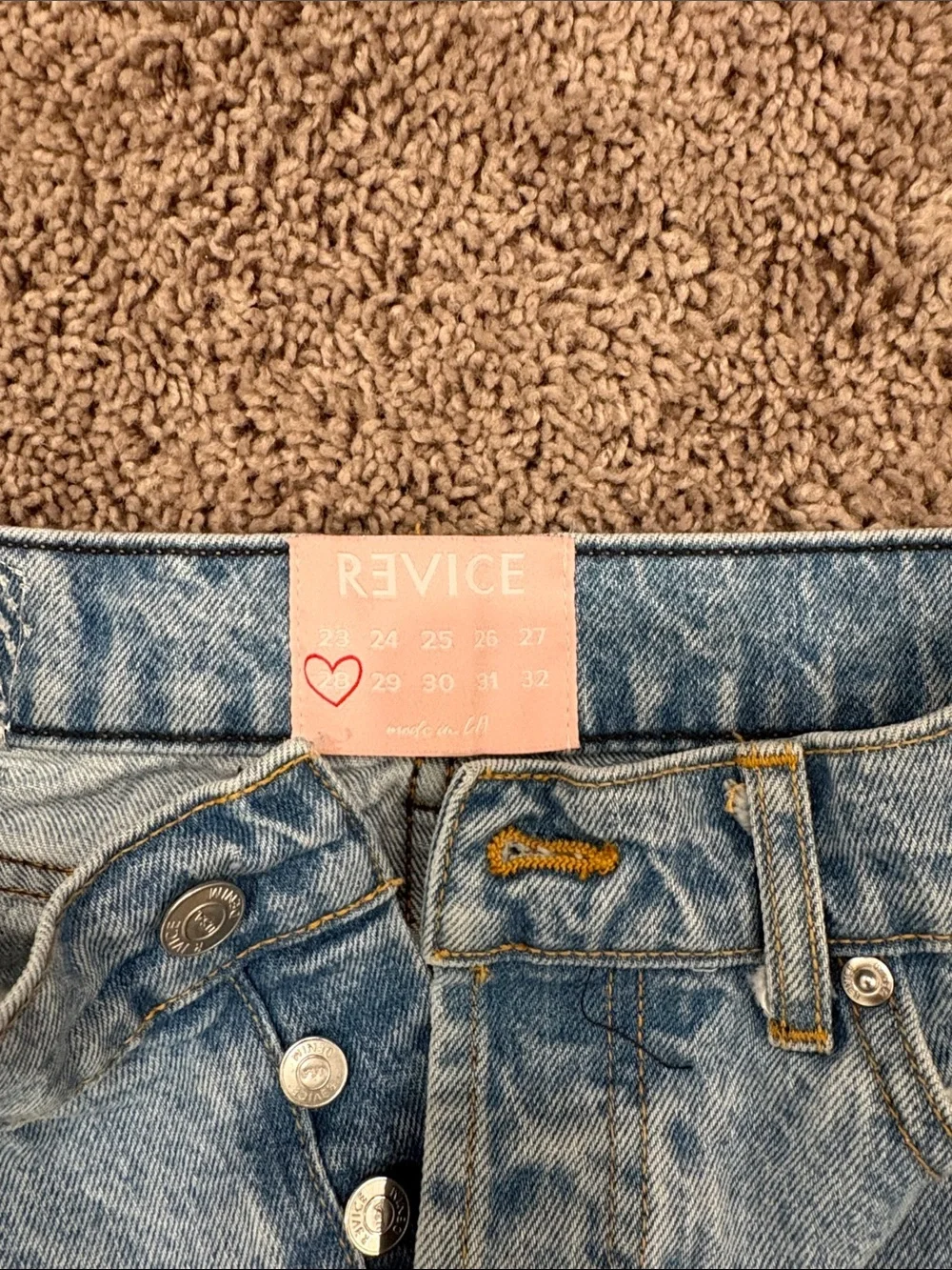 Revice High-Rise Light Blue Denim Cutoff Shorts